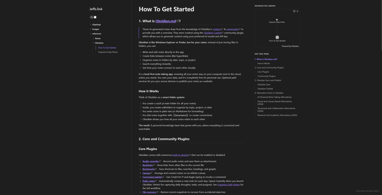 jeffs.link — published Obsidian vault